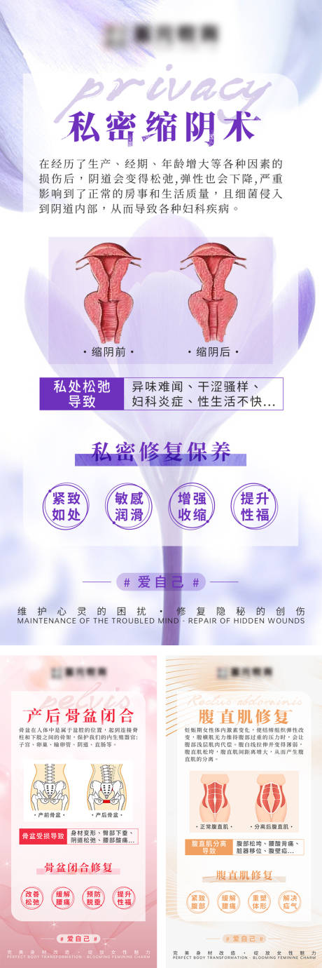 源文件下载【医美私密产后骨盆腹直肌修复缩阴术海报】编号：39590018278955472
