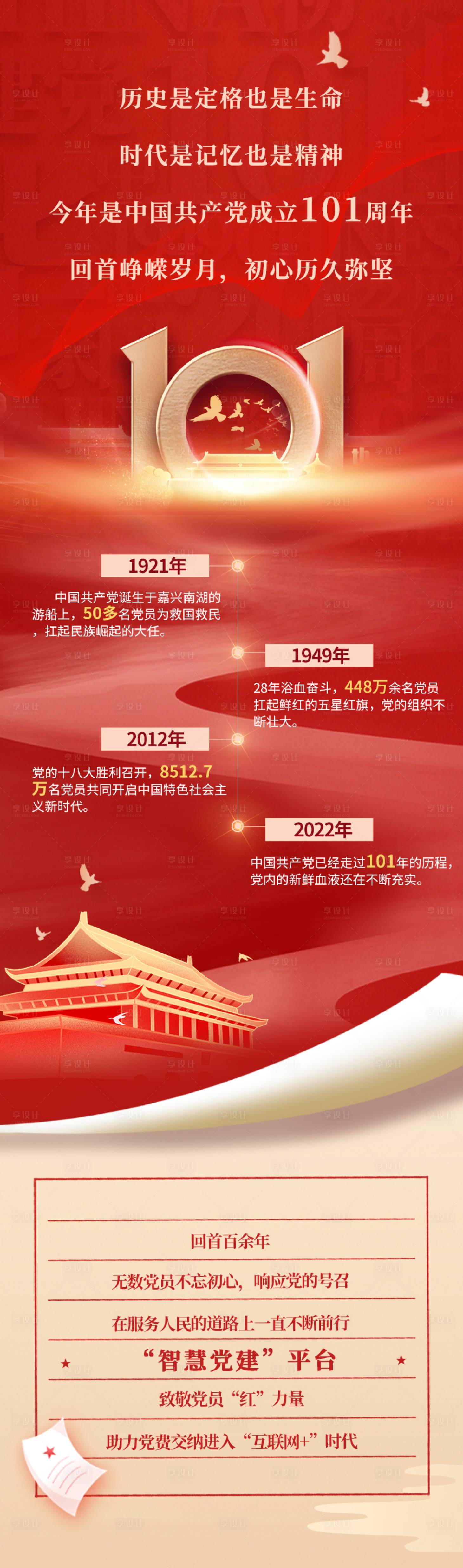 源文件下載【享設計】搜索編號：60550018343911677【建黨節長圖海報】
