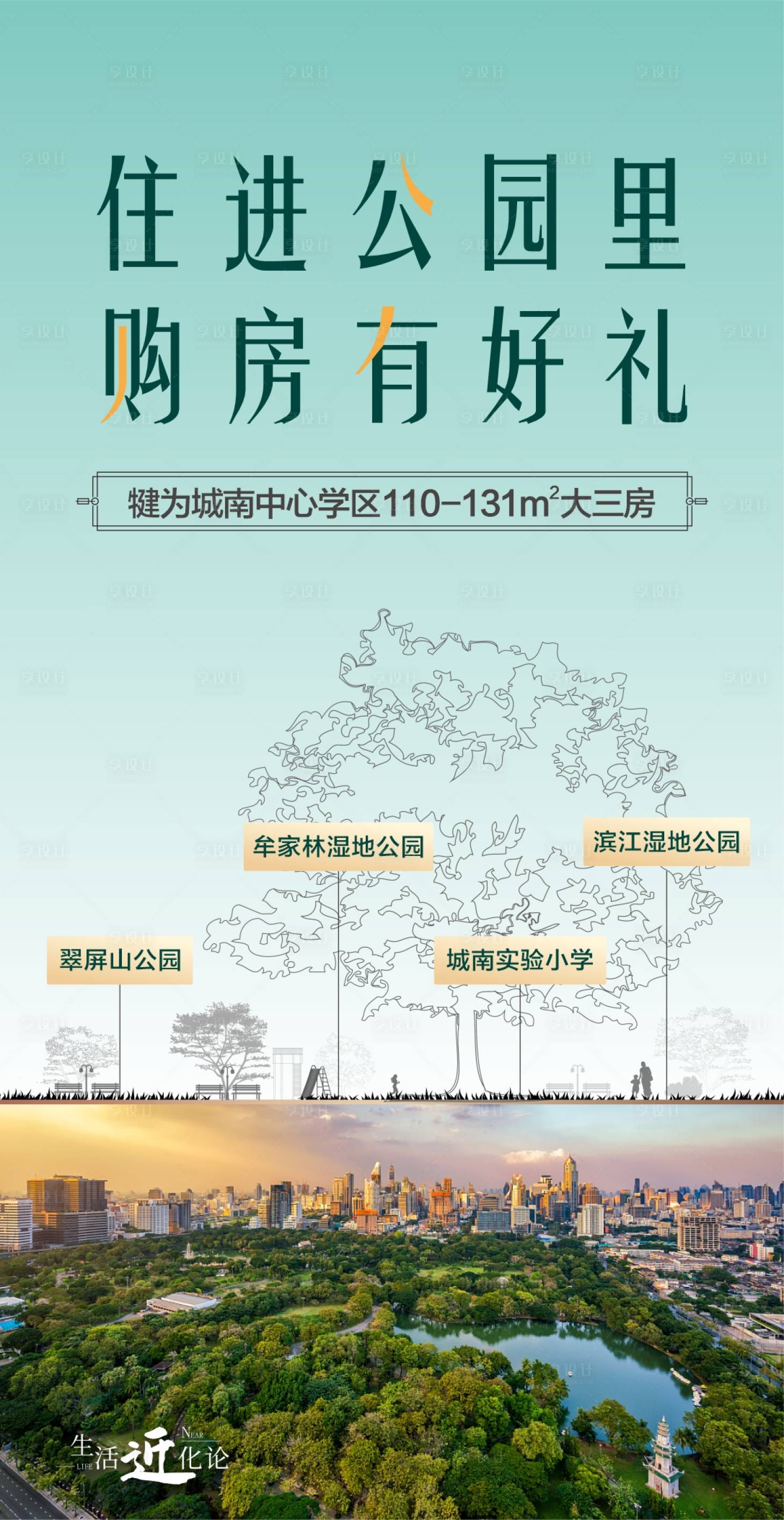 源文件下载【享设计】搜索编号：71100018369122007【公园价值点海报】