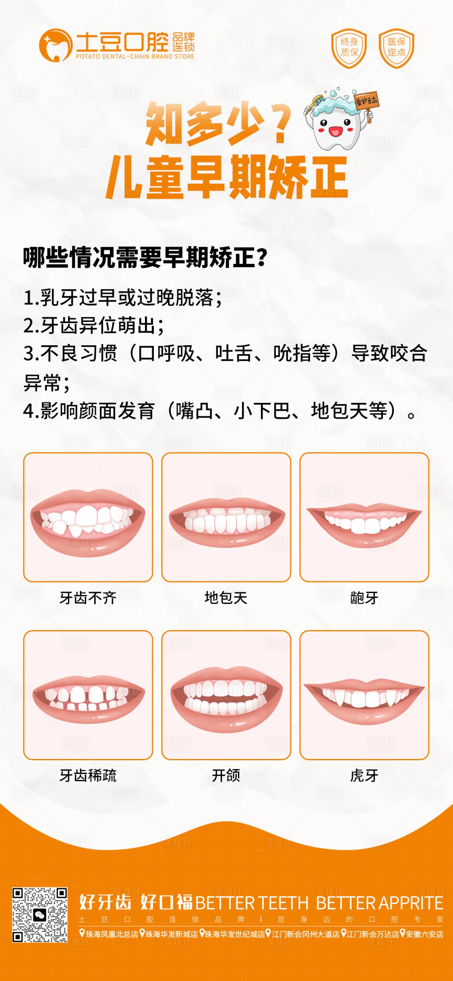 源文件下載【享設計】搜索編號：98300018133054780【兒童口腔早期矯正海報】