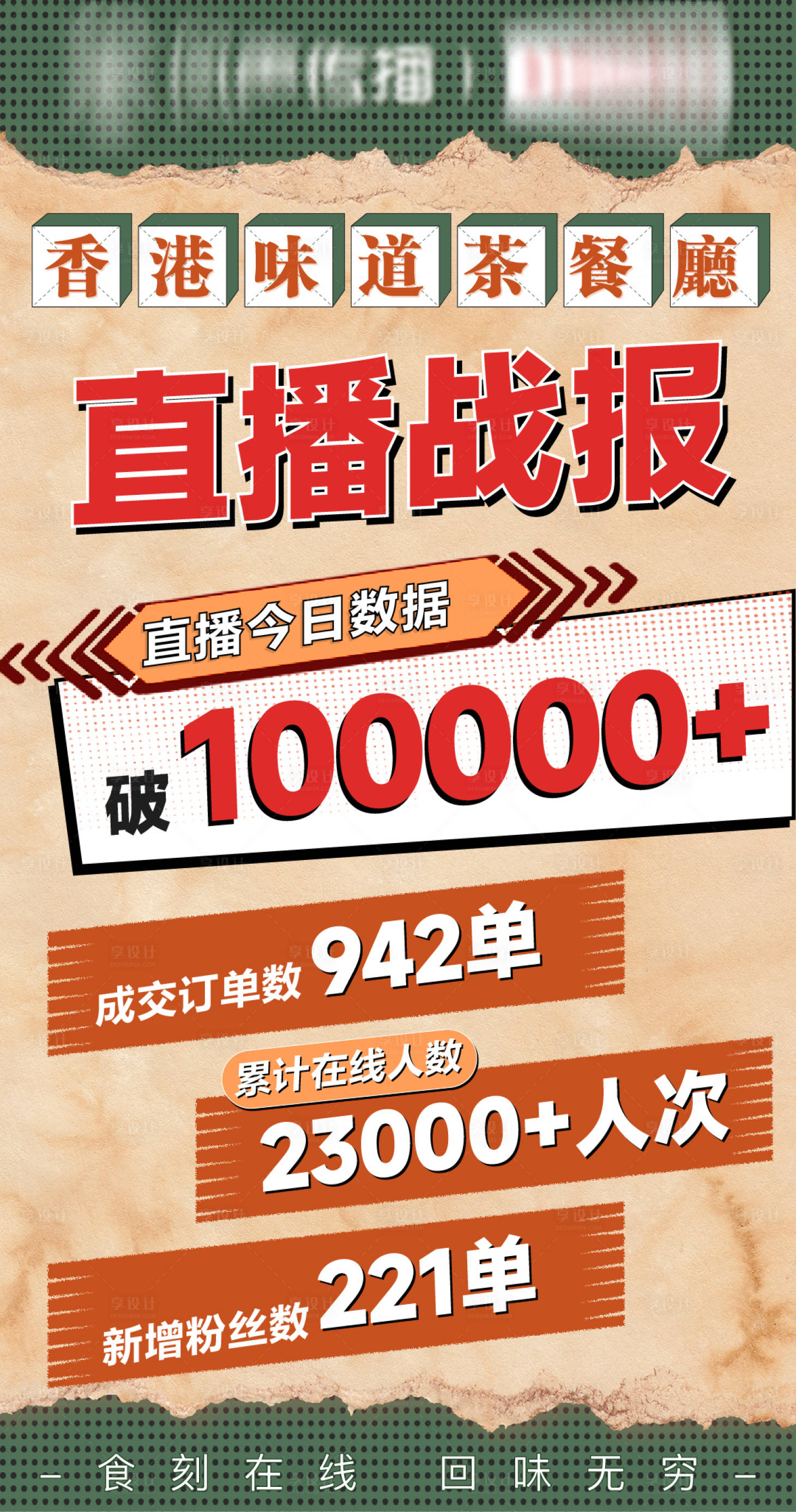 源文件下载【享设计】搜索编号：81760017800807563【餐饮直播战报】