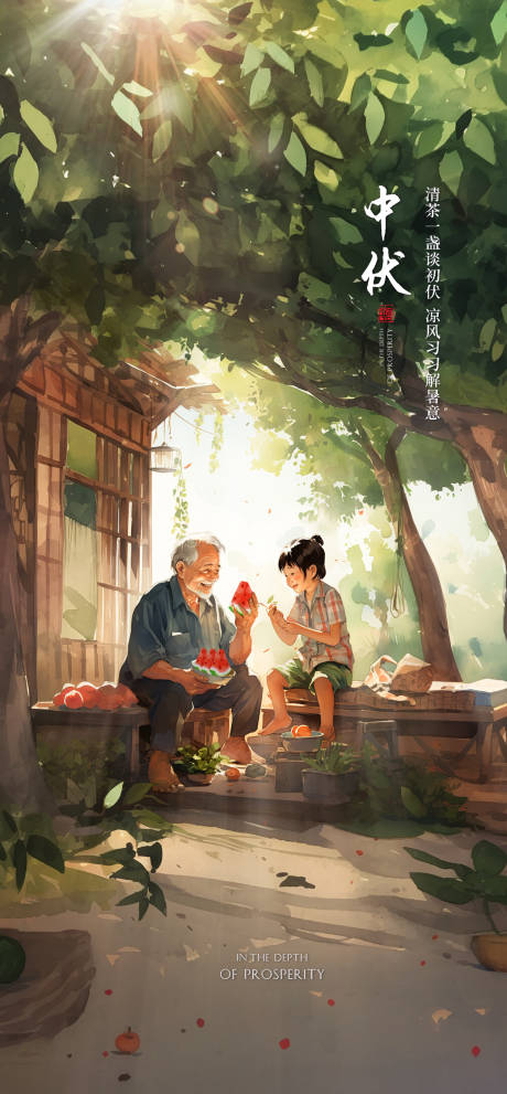源文件下载【中伏节气海报】编号：36230017967107830