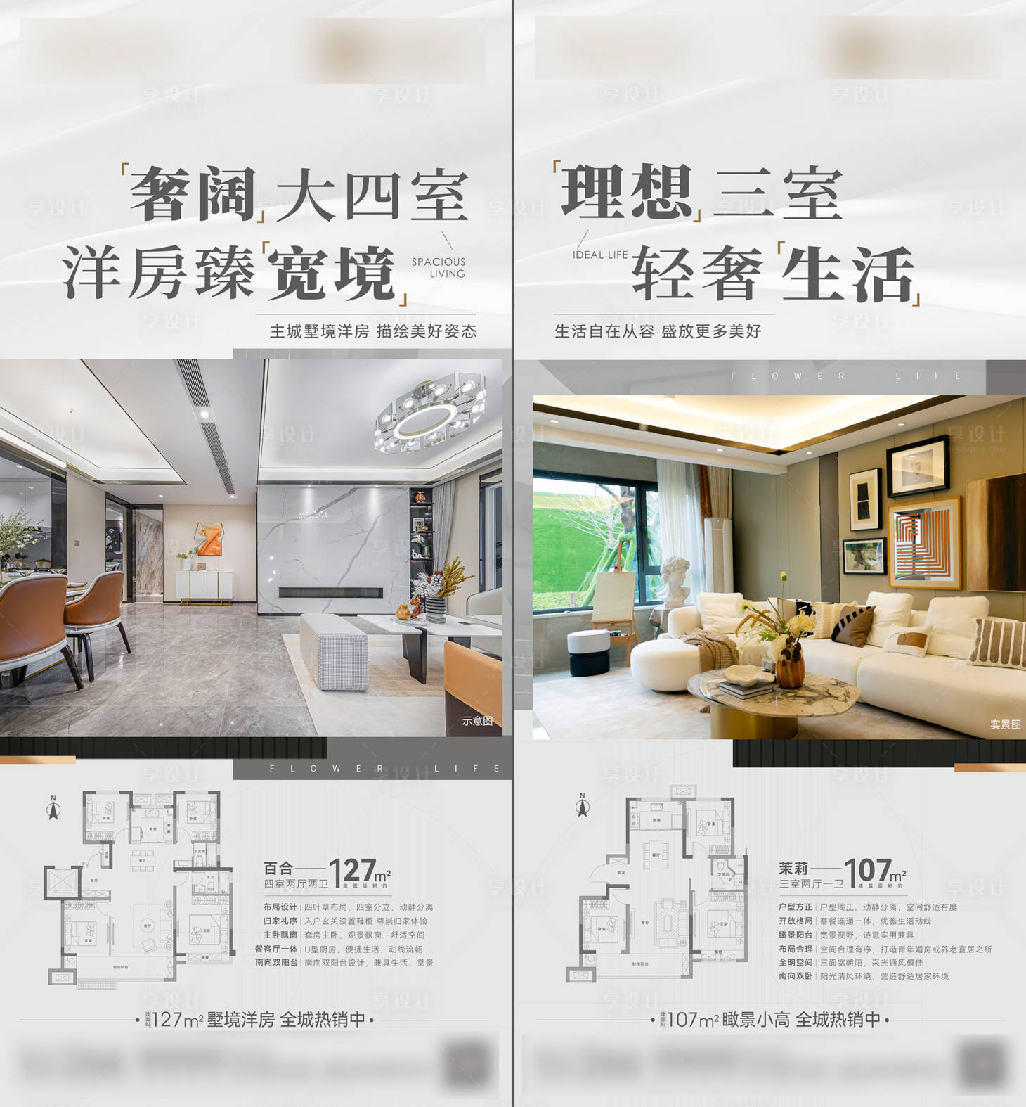 源文件下载【享设计】搜索编号：53310018048019617【地产户型海报】