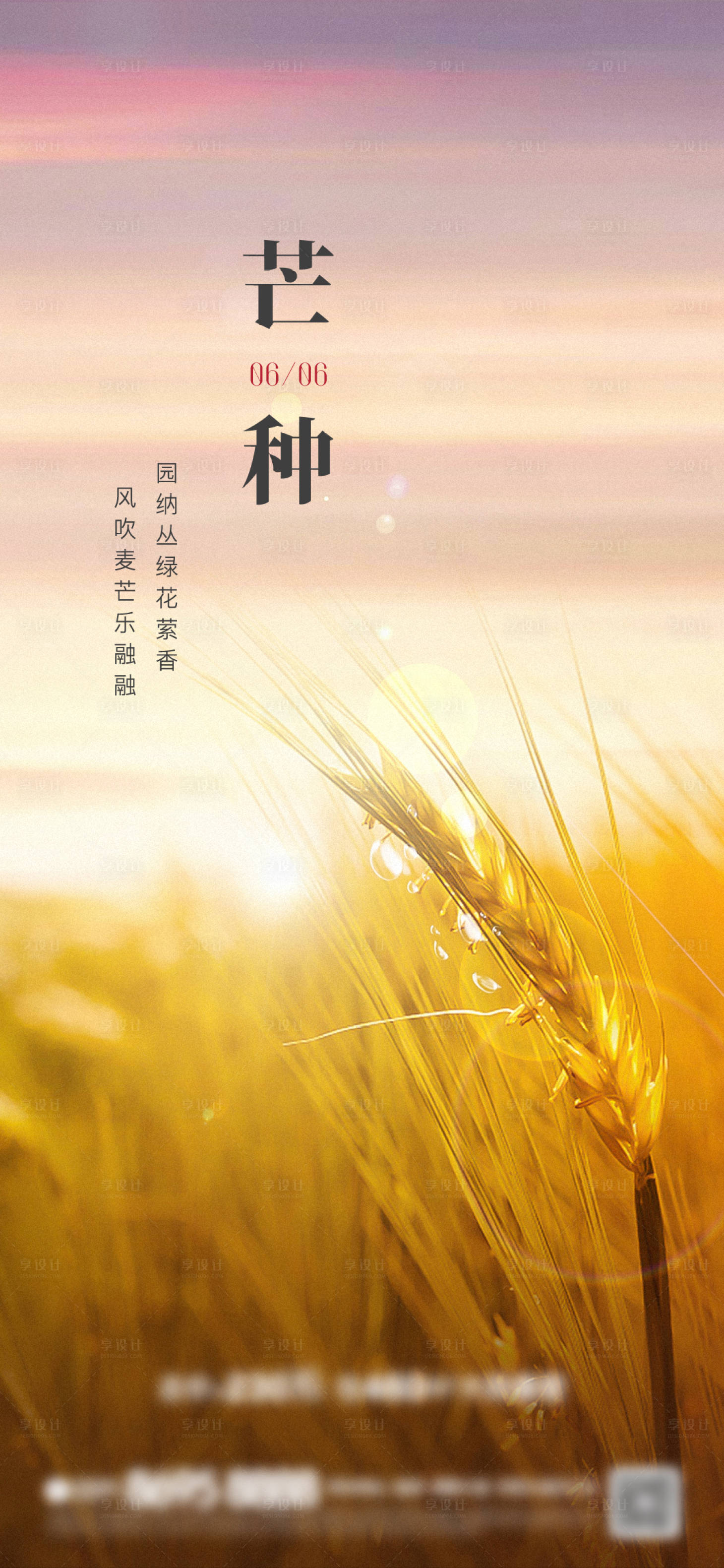 源文件下载【享设计】搜索编号：43540018296286530【秋季芒种节气海报】