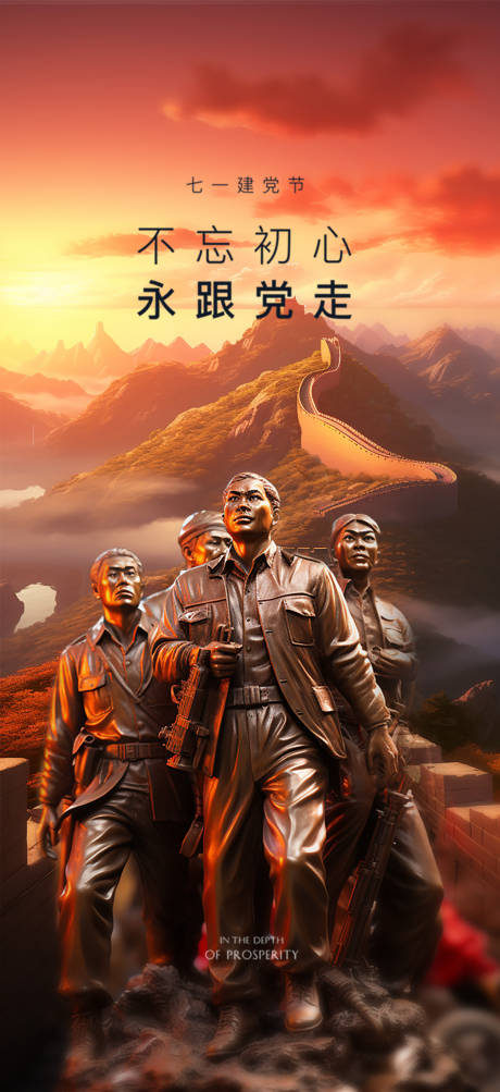 源文件下載【建黨節簡約海報】編號：63370017772281078