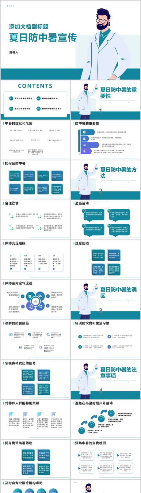 源文件下载【夏日防中暑宣传PPT】编号：20230714214514778