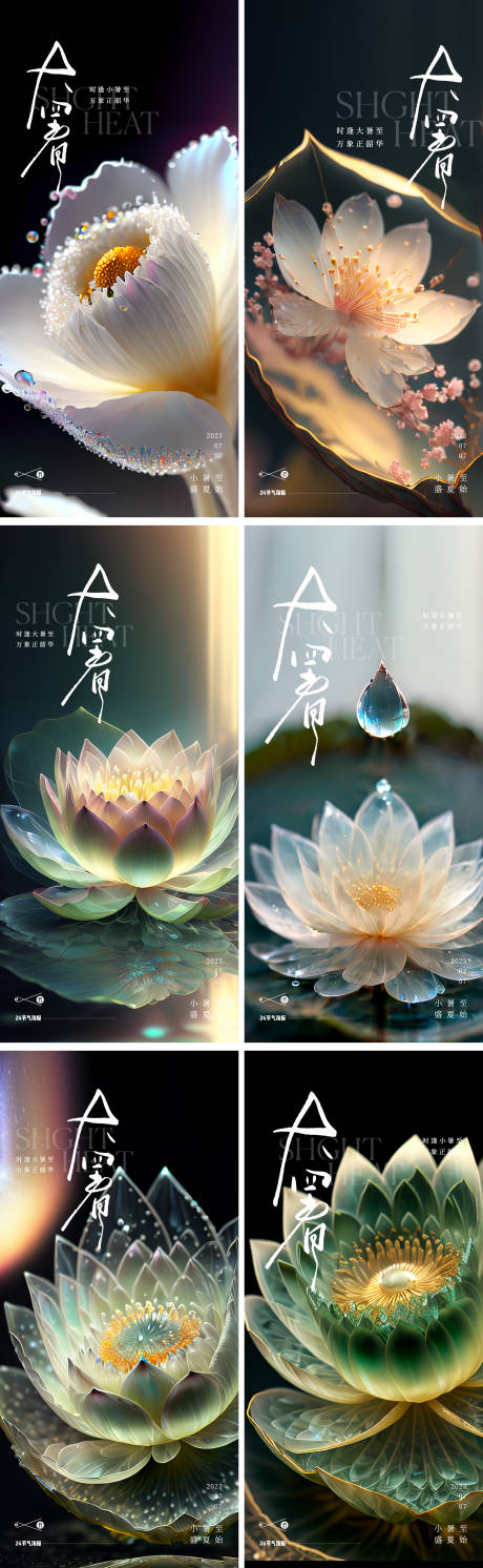 源文件下载【大暑处暑节气海报】编号：26910017917644599