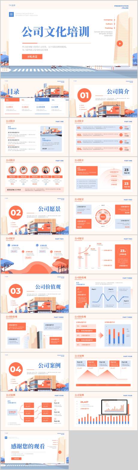 源文件下载【扁平风公司文化培训年中总结PPT模板】编号：56920018019538044