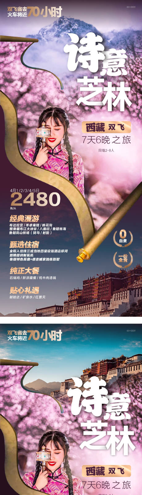 编号：20230727114031288【享设计】源文件下载-西藏芝林桃花沟旅游海报