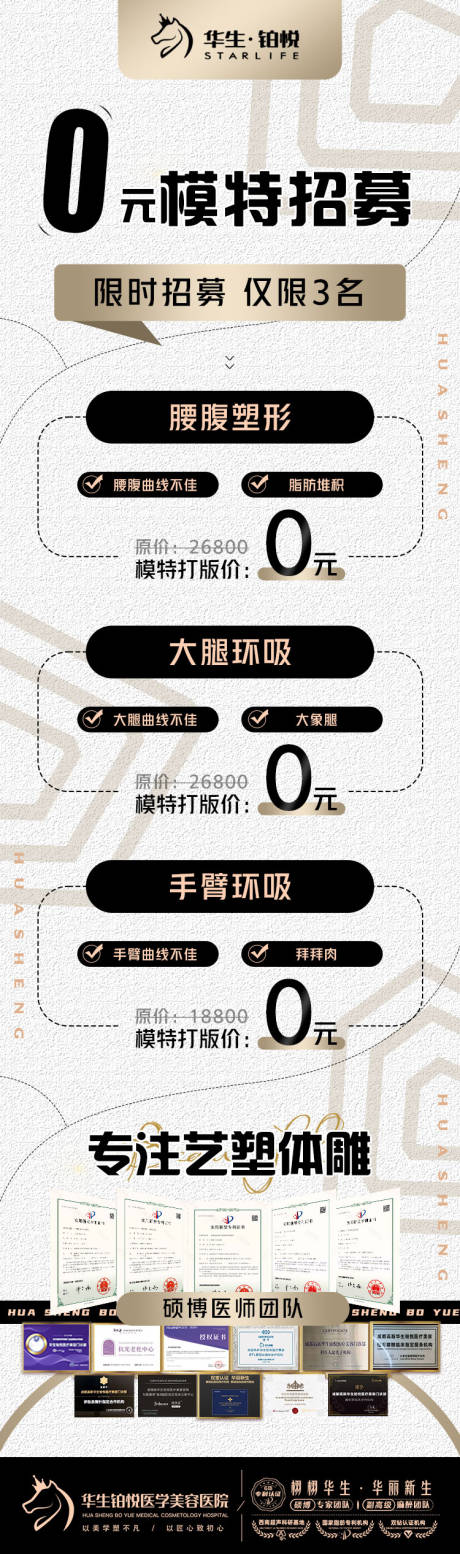 源文件下载【医美模特招募活动长图海报】编号：20180018122323233