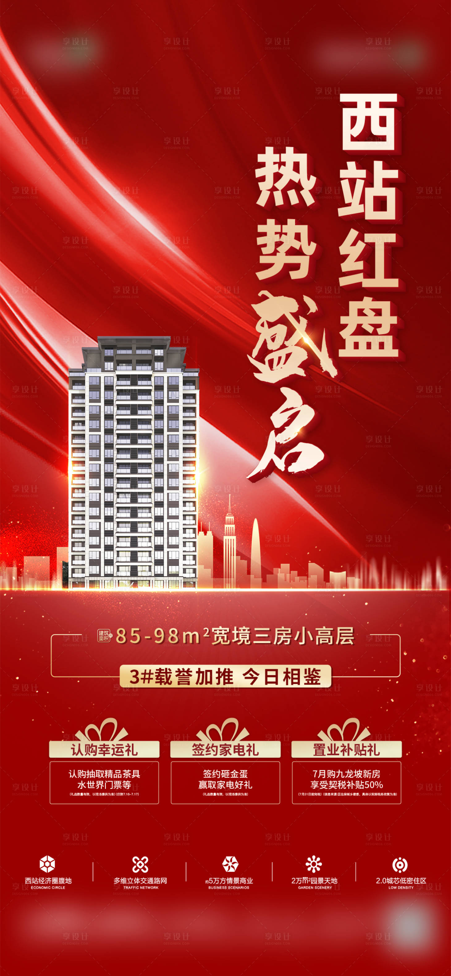 源文件下載【享設(shè)計】搜索編號：40260017758915445【熱銷海報人氣單圖紅盤樓體促銷海報】
