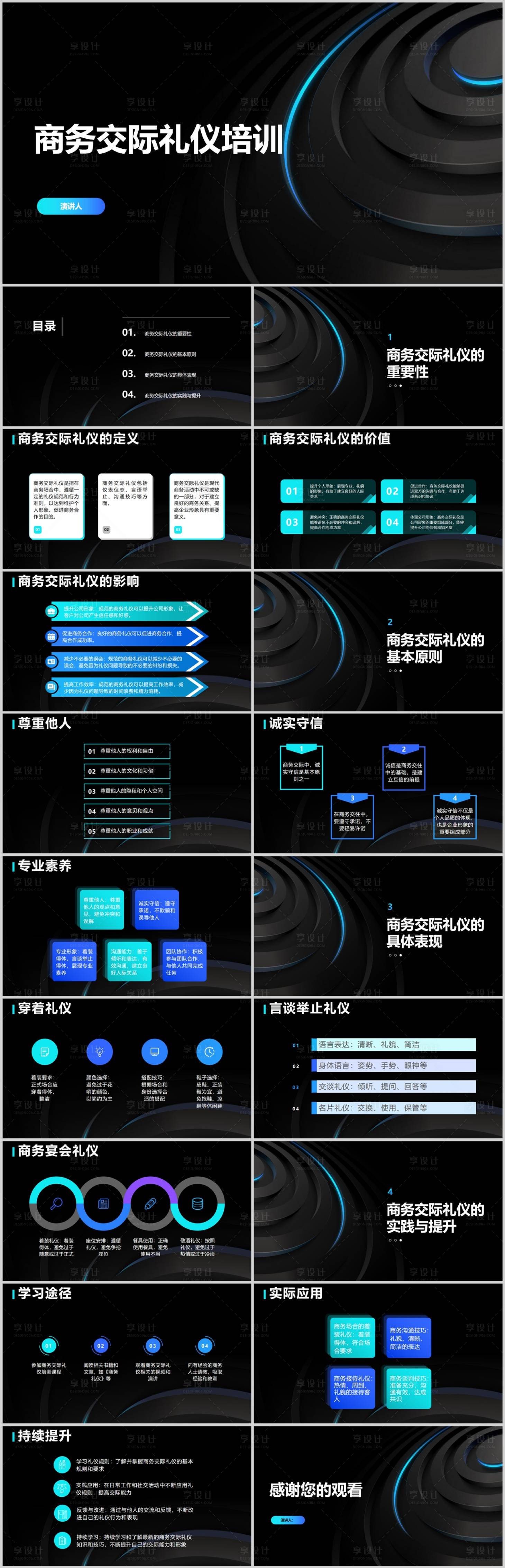 源文件下载【享设计】搜索编号：15510018005287162【商务交际礼仪培训PPT】