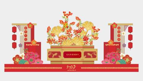 源文件下载【商业大型插花新年美陈】编号：94490018413113477
