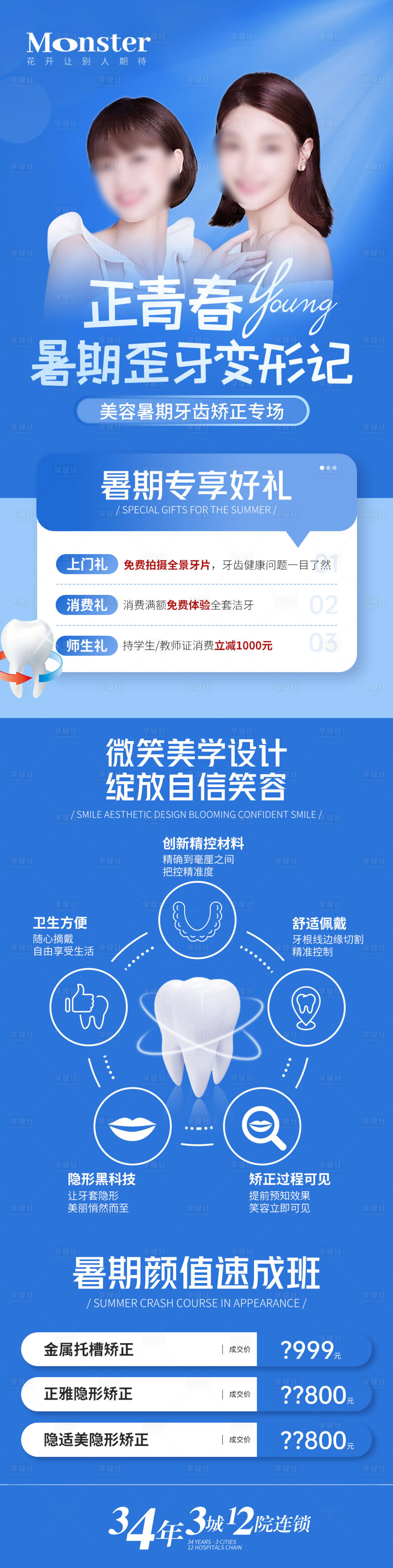 源文件下載【享設計】搜索編號：30050017963514616【醫美暑期牙齒正畸專題】