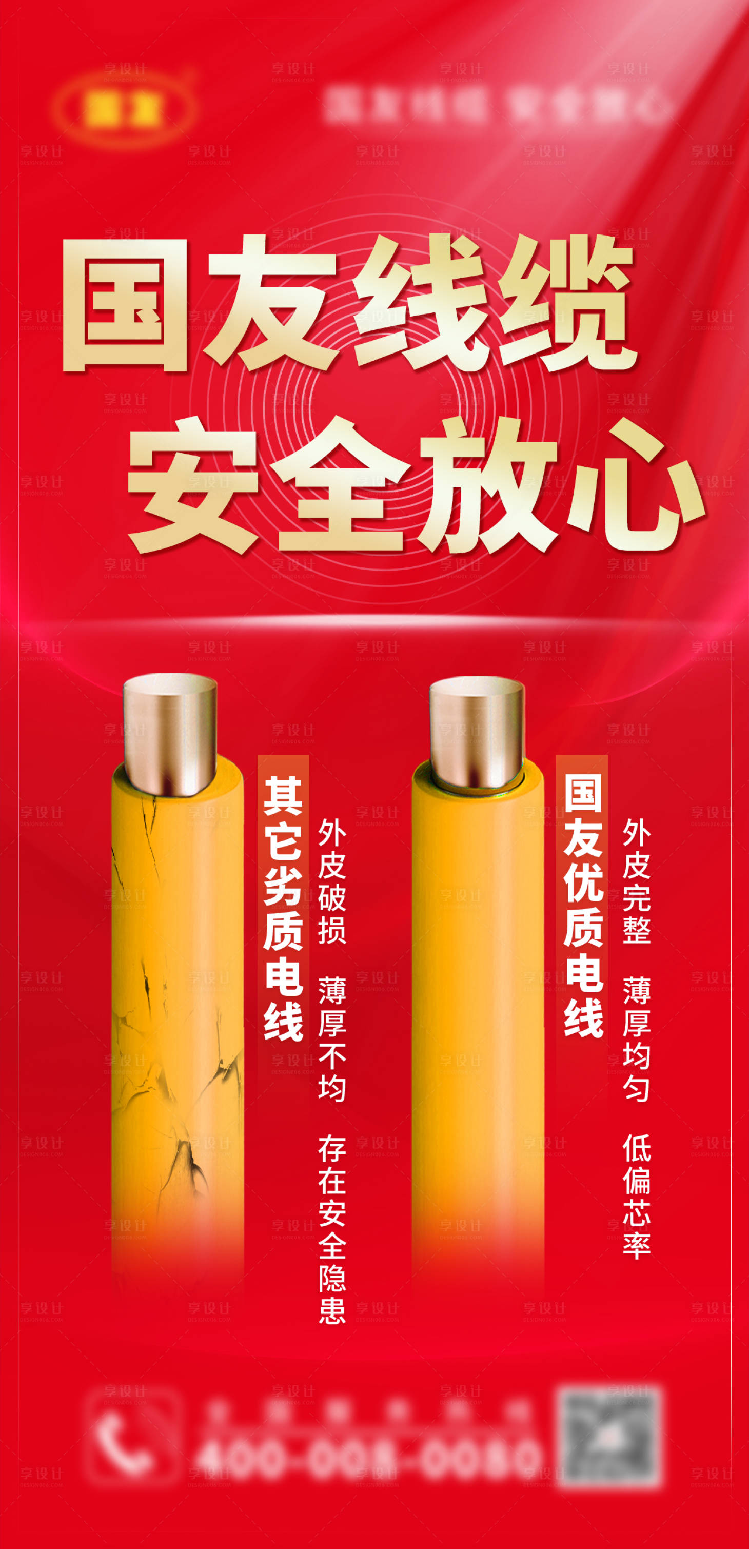 源文件下载【电线对比差别海报】编号：15640017842255762