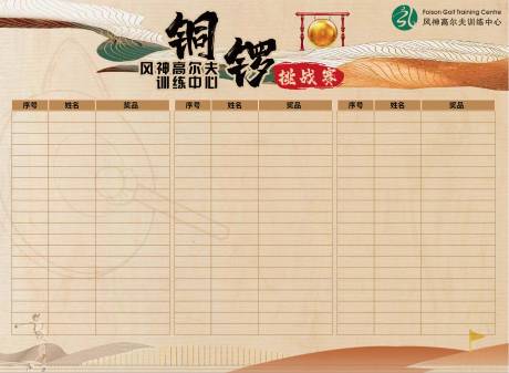 源文件下載【享設計】搜索編號：16630018323713996【高爾夫銅鑼挑戰賽榮譽榜】