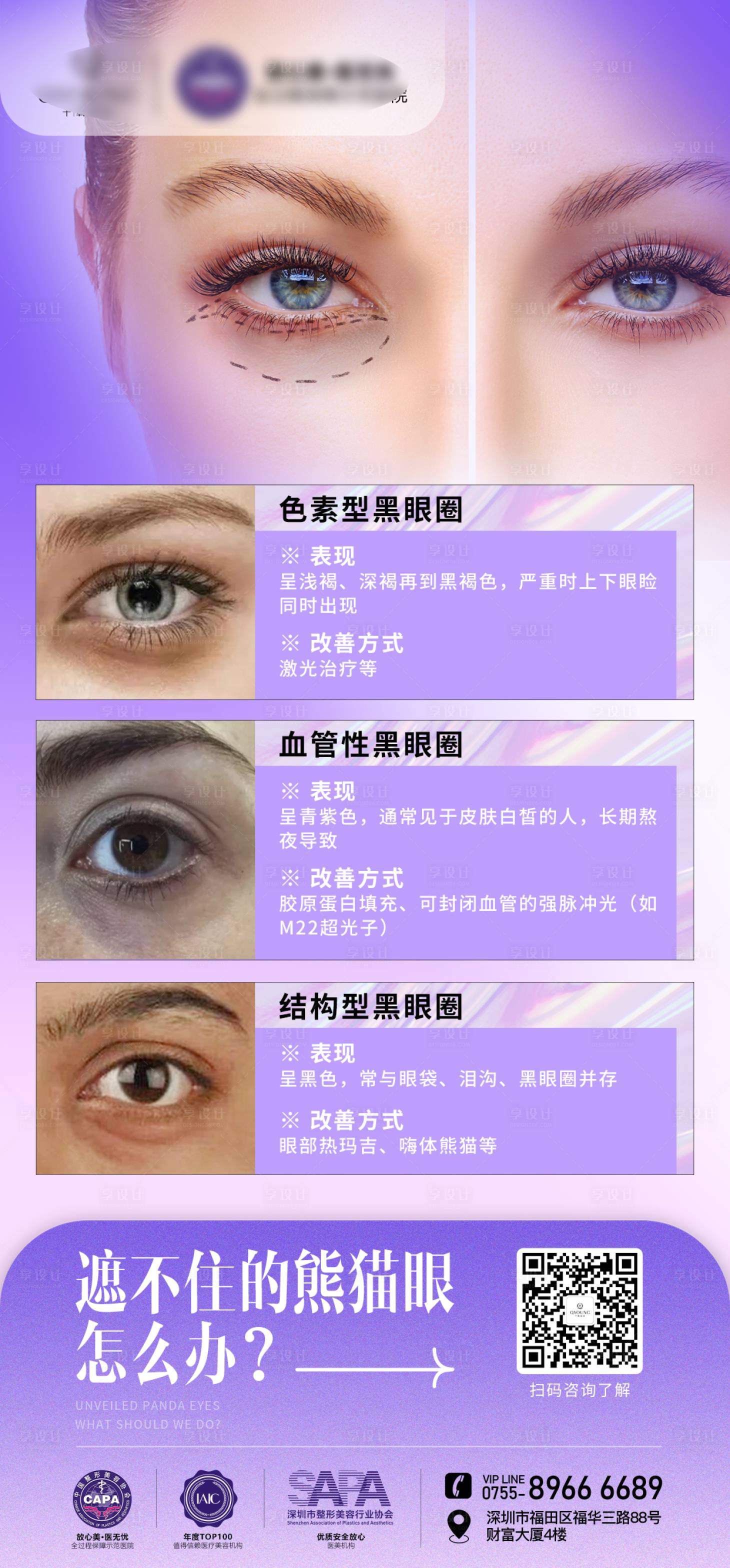 源文件下载【享设计】搜索编号：29160018032066215【医美黑眼圈常识海报】