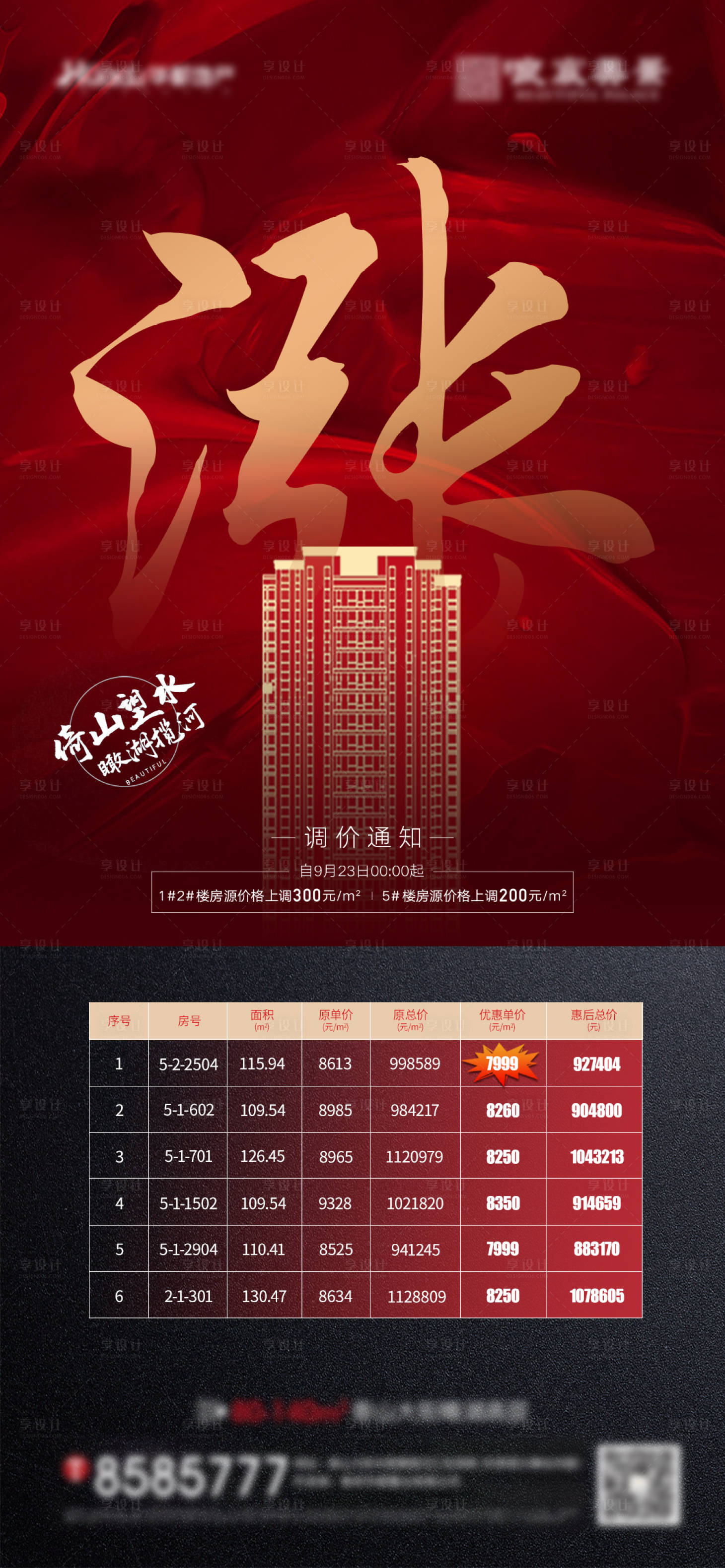 源文件下载【享设计】搜索编号：54430018007977756【地产热销涨价特价房海报】