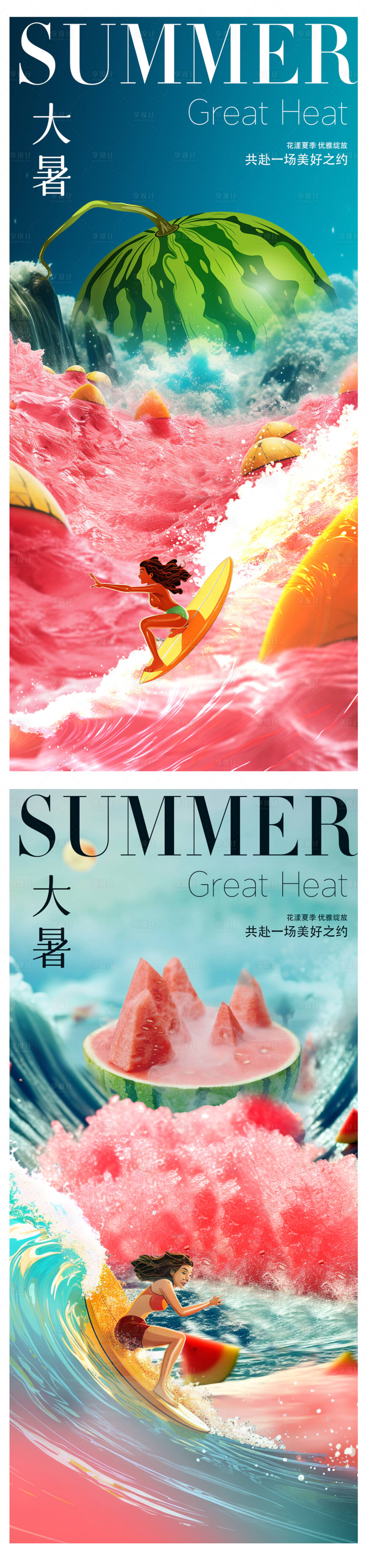 源文件下载【享设计】搜索编号：89830018134779242【大暑节气海报】