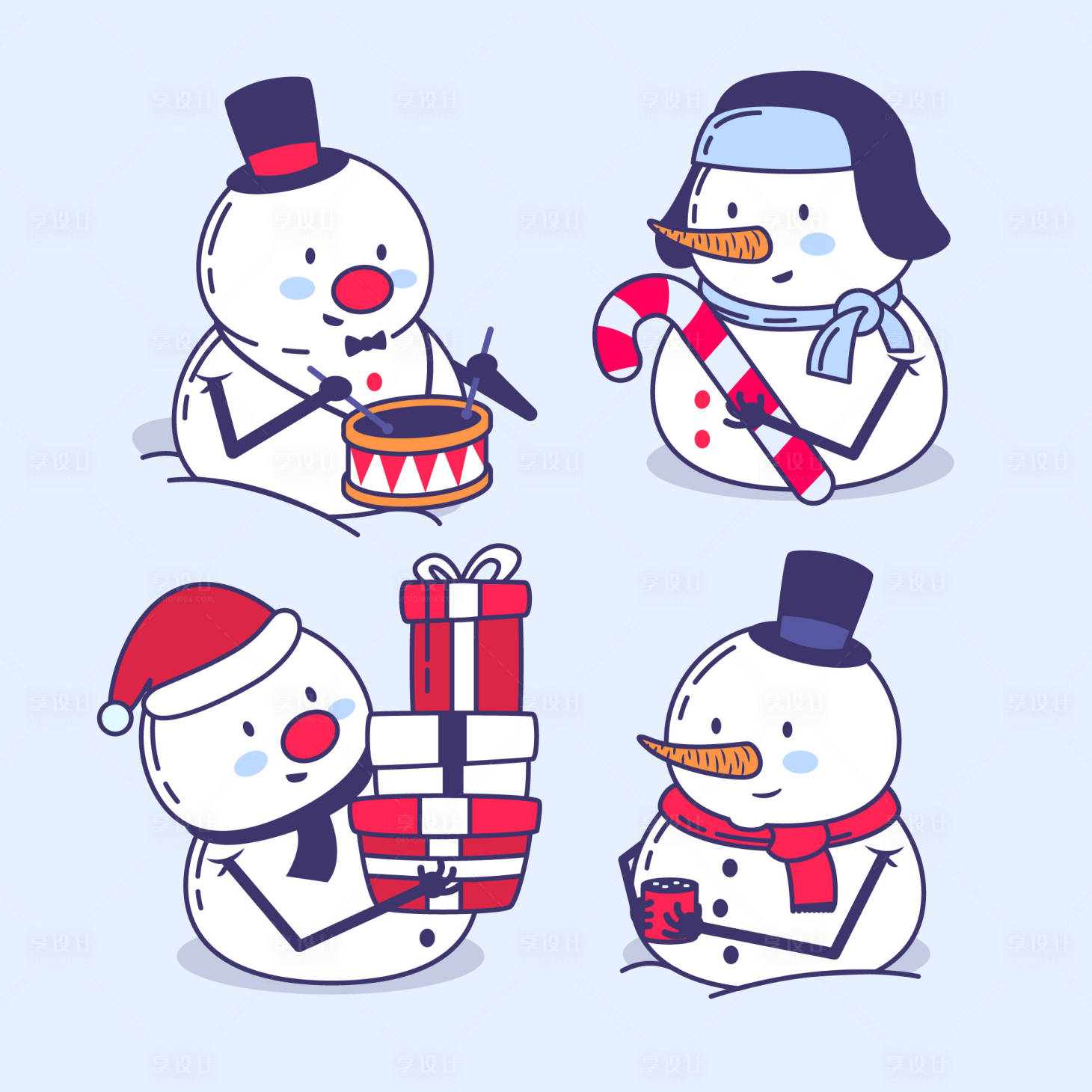 源文件下载【卡通人物形象 头像 表情包 雪人 吉】编号：38530018146585398