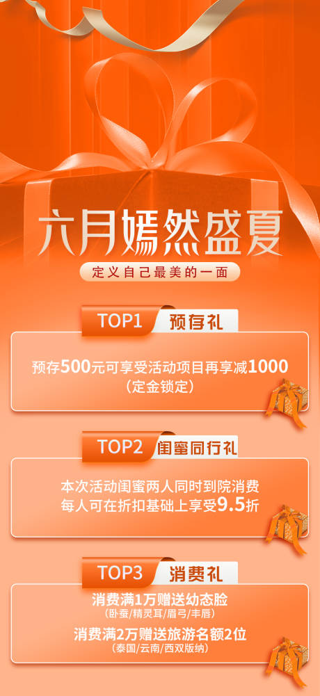 源文件下载【橙色医美活动海报】编号：26610018392696514