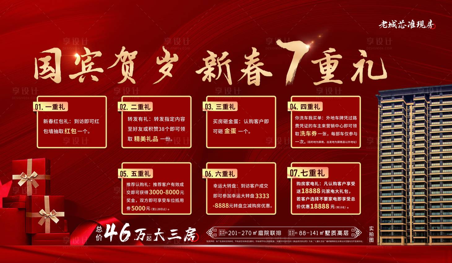 源文件下载【享设计】搜索编号：99670017877478120【地产七重大礼展板 】