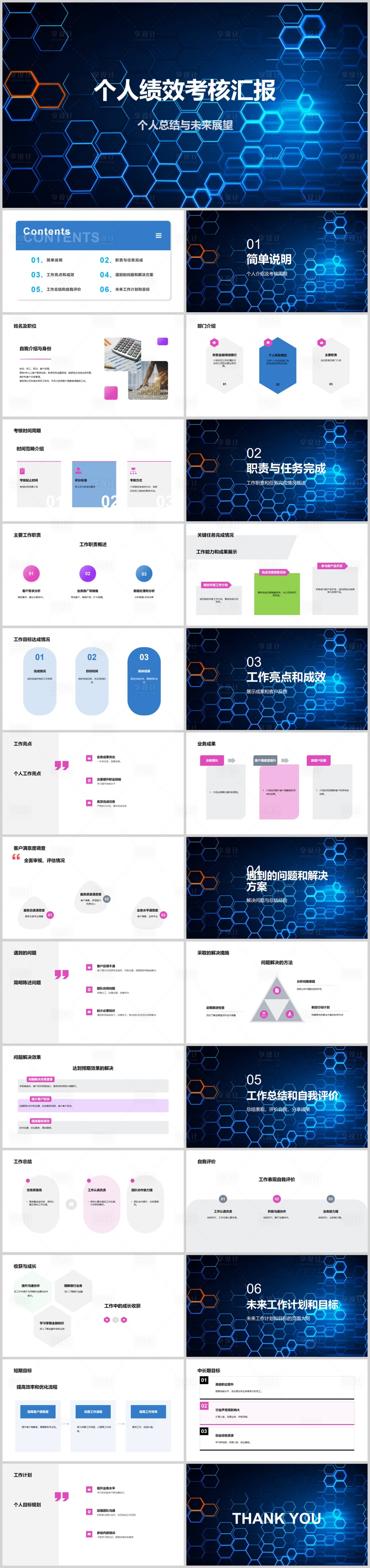 源文件下载【享设计】搜索编号：52500018552841269【个人绩效考核汇报PPT】