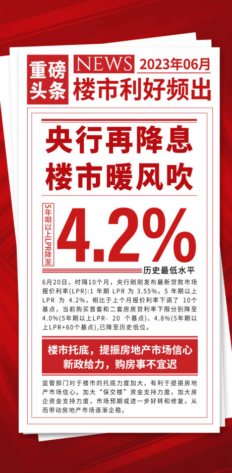 源文件下载【房地产利好海报】编号：57230018437242375