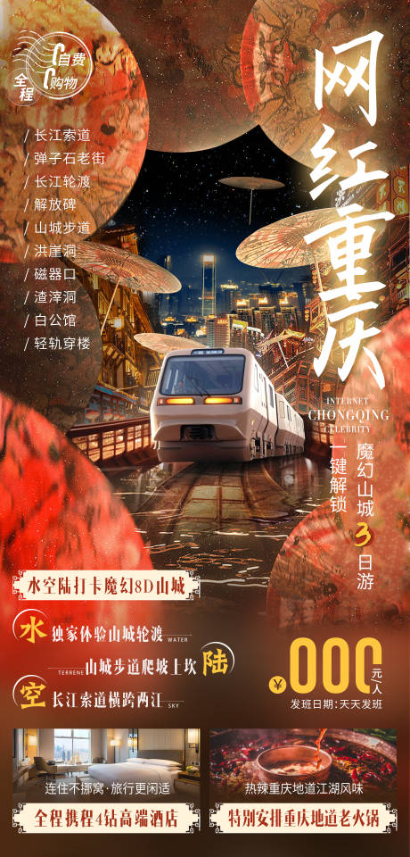 源文件下载【网红重庆旅游海报】编号：20230829105403529