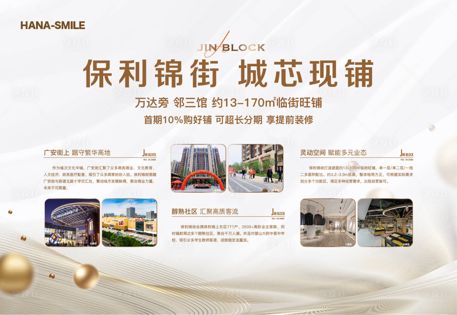 源文件下载【享设计】搜索编号：24410018951322649【地产商铺价值展板】