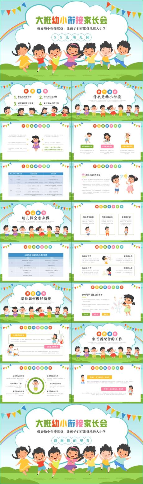 源文件下载【幼儿园大班幼小衔接家长会PPT】编号：20810018604033583
