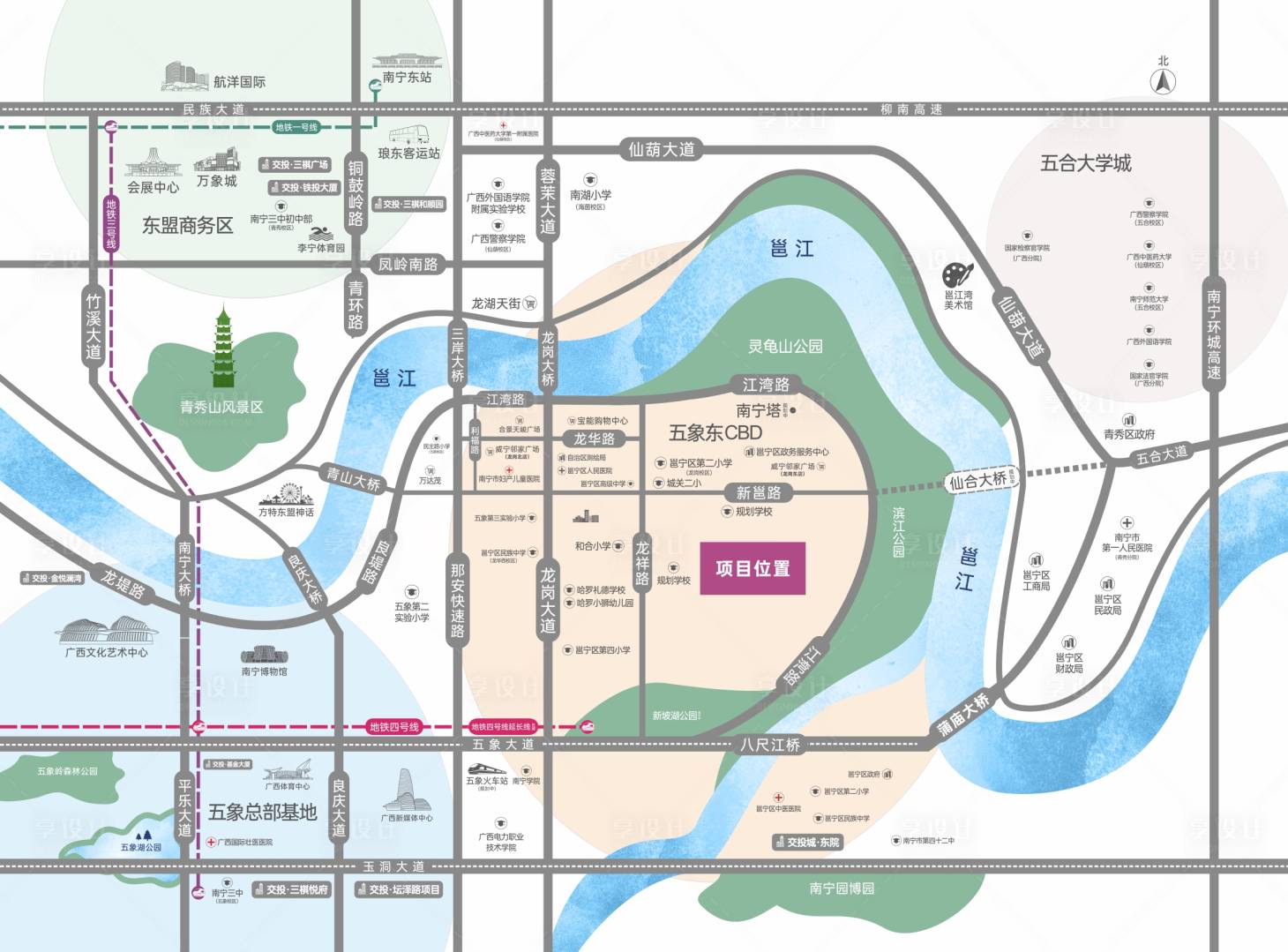 源文件下载【享设计】搜索编号：84750018864243438【地产区位图】