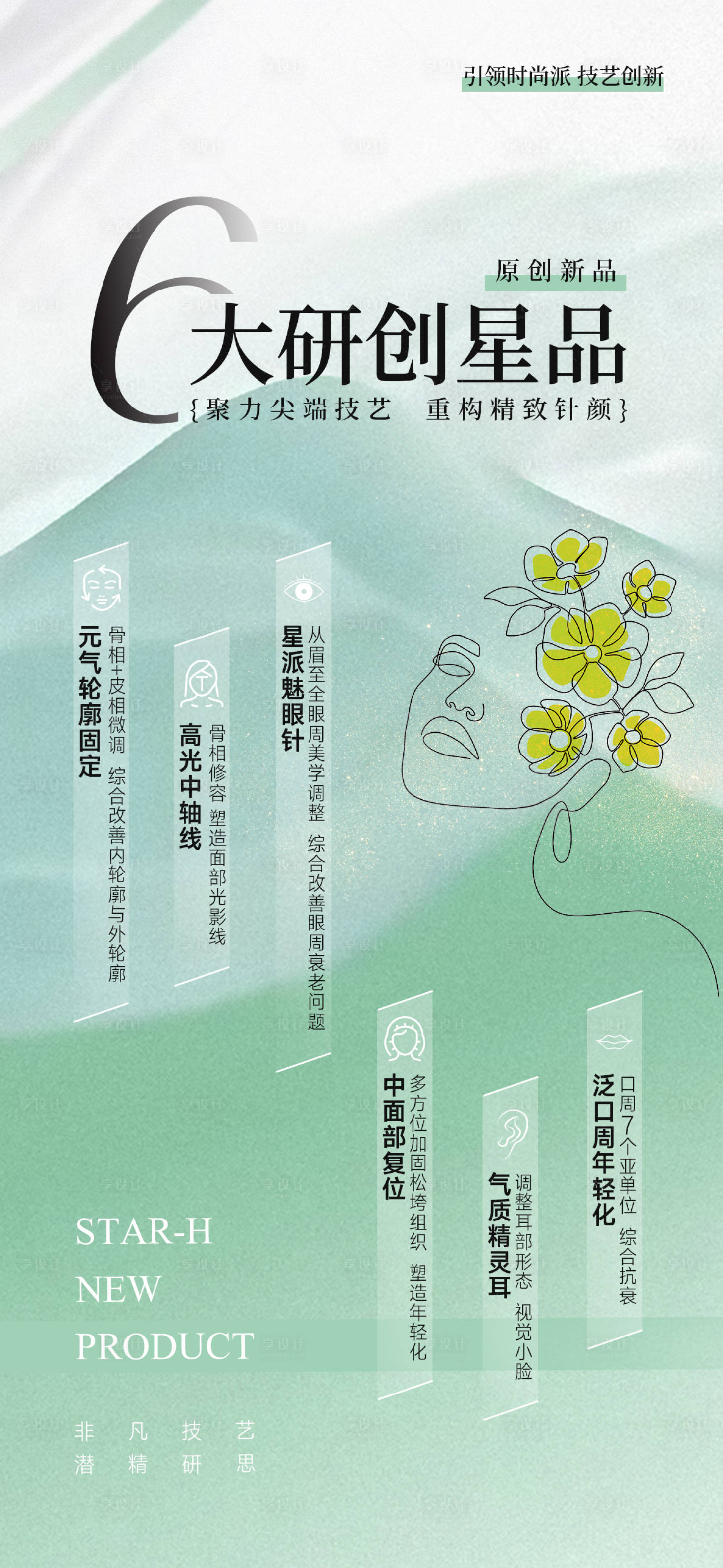 源文件下载【享设计】搜索编号：45730018663873326【微整6大新品简约海报】