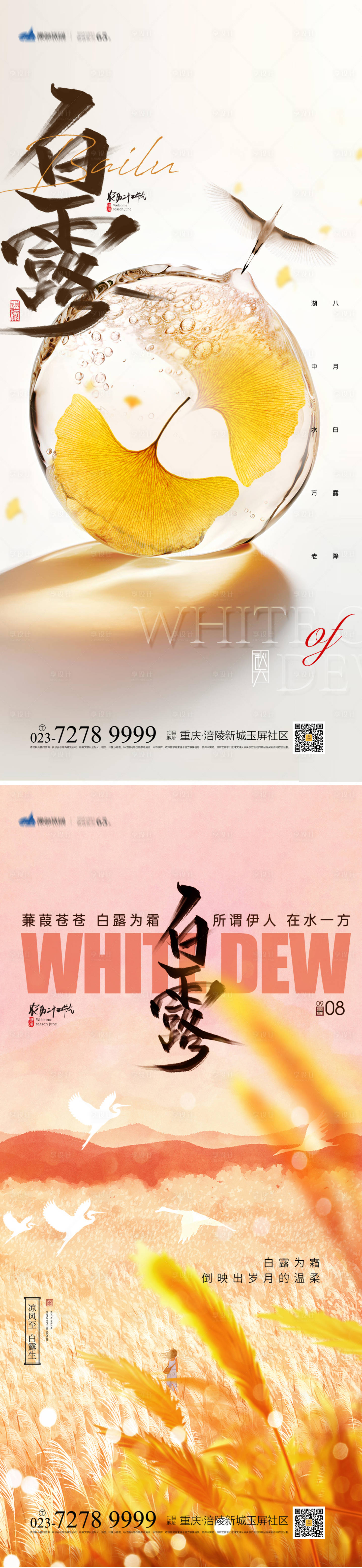 源文件下载【享设计】搜索编号：53310018921624171【白露节气海报】