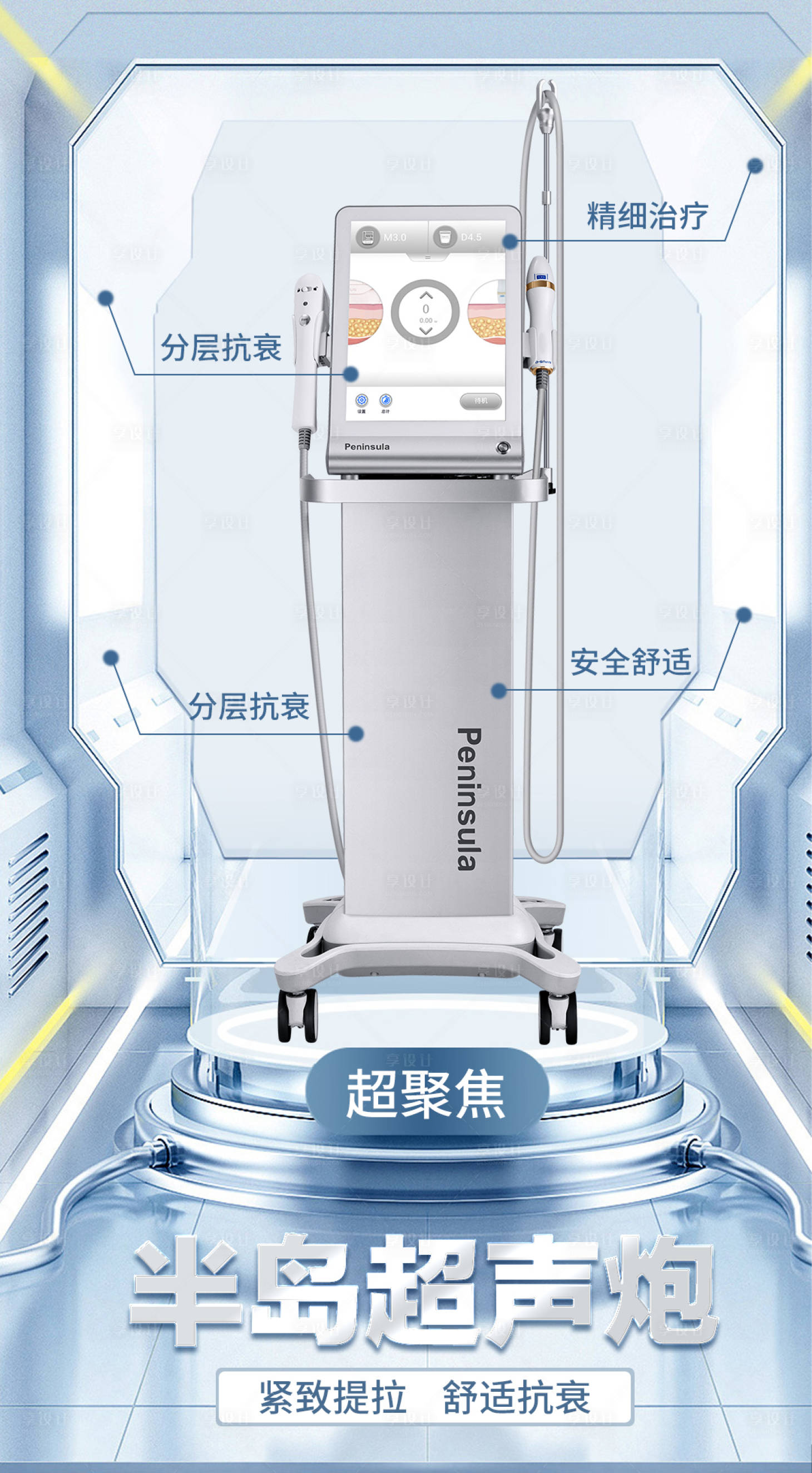 源文件下载【享设计】搜索编号：97190018849869519【超声炮抗衰海报】