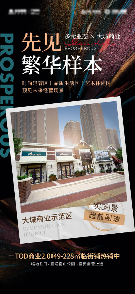 源文件下载【商业商铺示范区开放海报】编号：20230823114428448