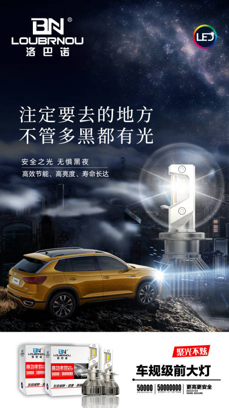 源文件下载【LED汽车大灯海报】编号：27680018471529687