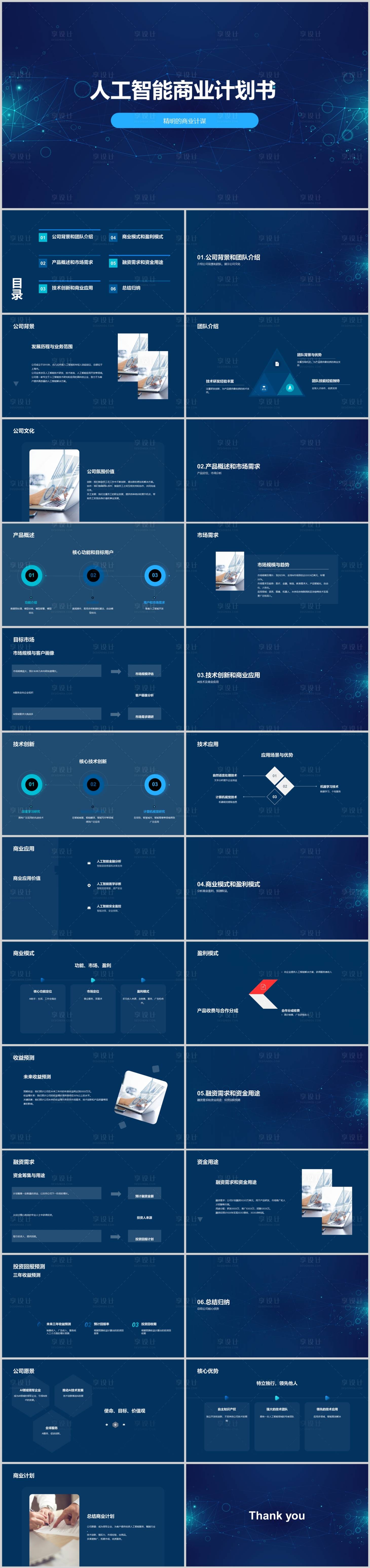 源文件下載【享設計】搜索編號：53730018984241973【人工智能商業(yè)計劃書PPT】