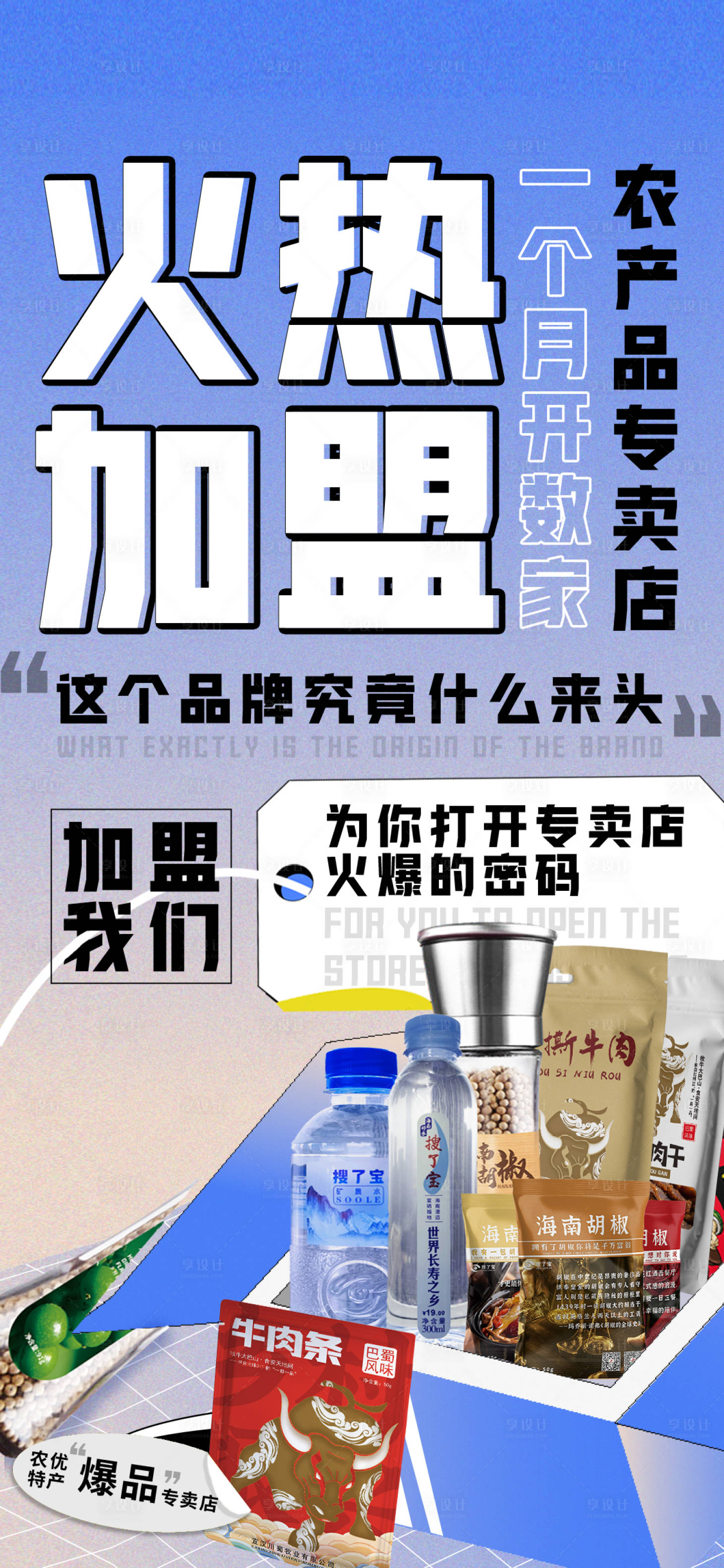 源文件下载【蓝色招商海报】编号：10980019066479711