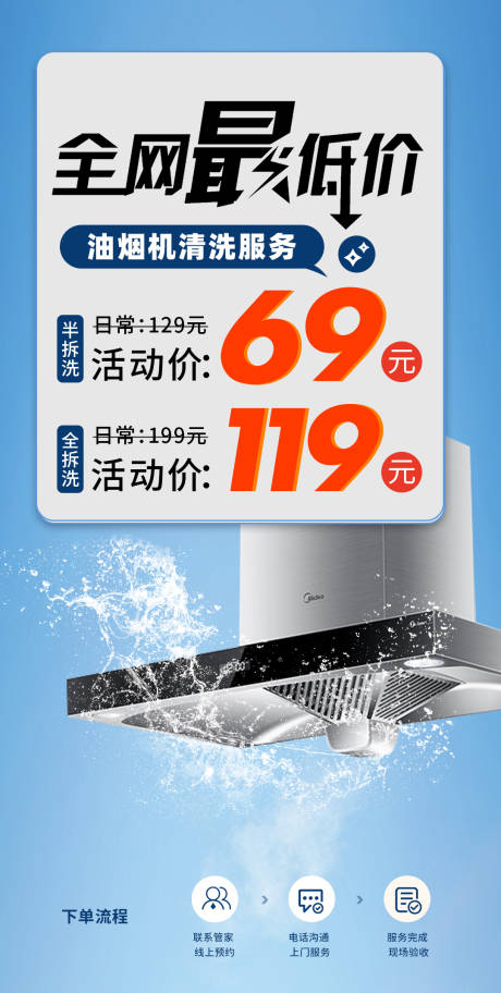 源文件下载【家政家电油烟机清洗保洁服务海报】编号：19770018435887079