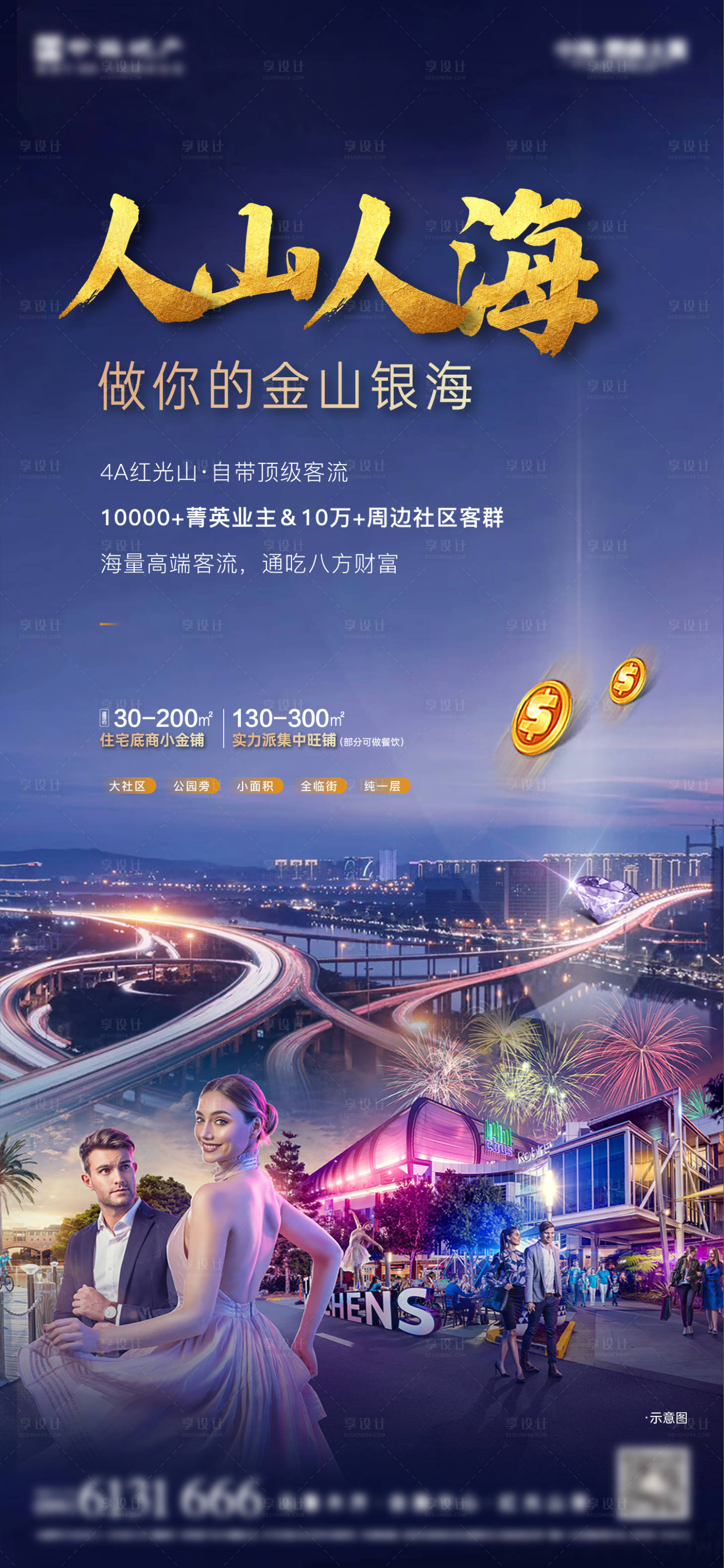 源文件下载【享设计】搜索编号：71090019000895840【地产商铺海报】