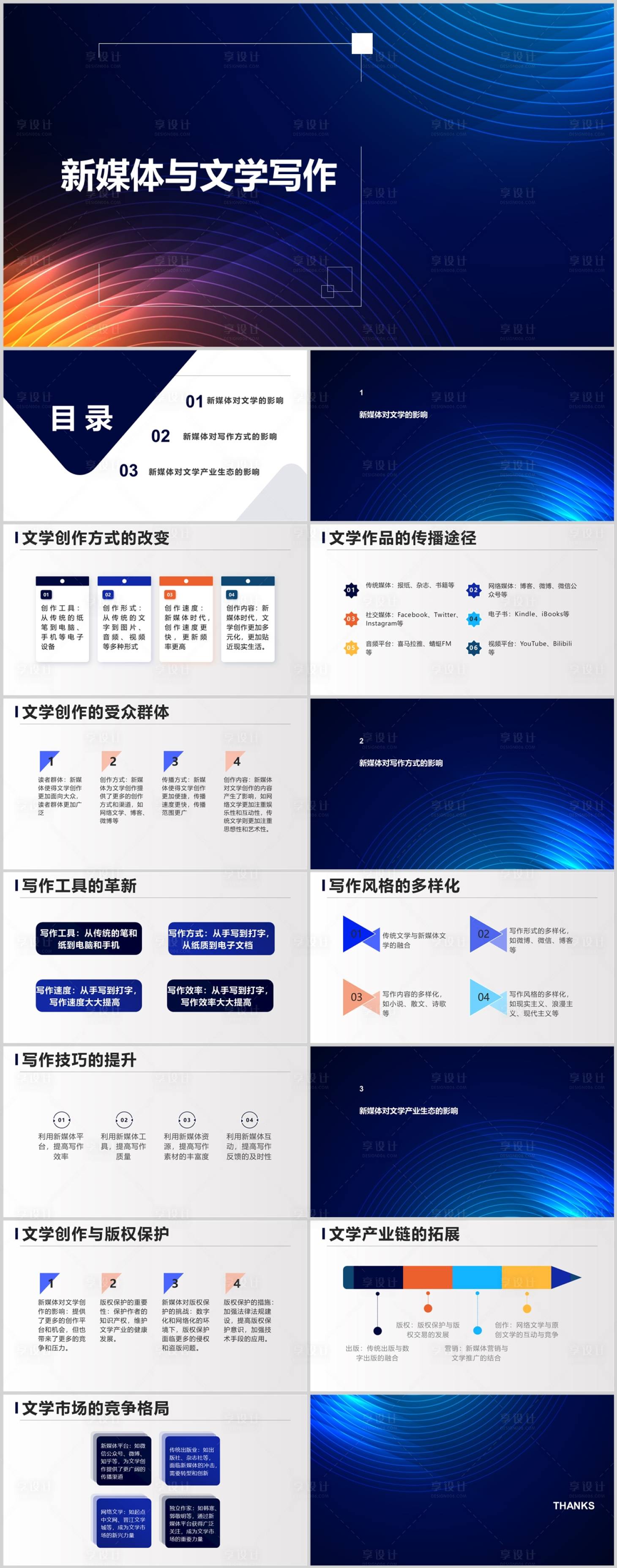 源文件下载【享设计】搜索编号：42500018478013013【新媒体与文学写作PPT】