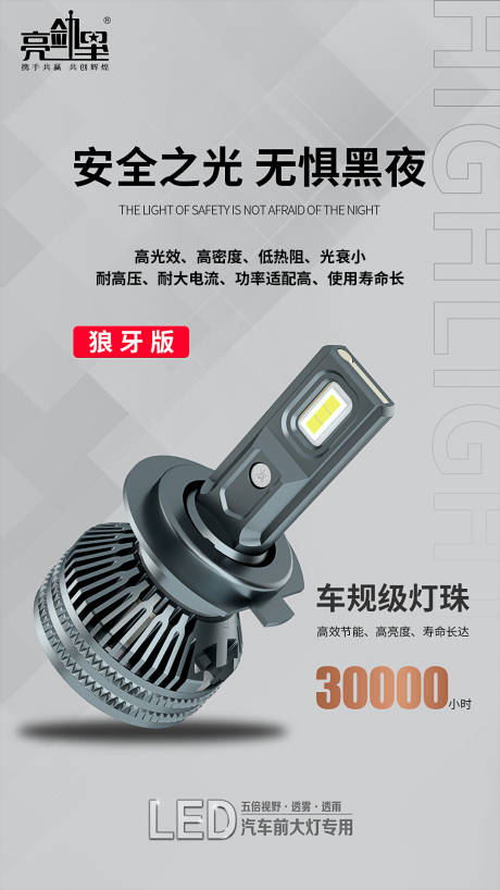 源文件下载【LED汽车大灯海报】编号：78360018471436880