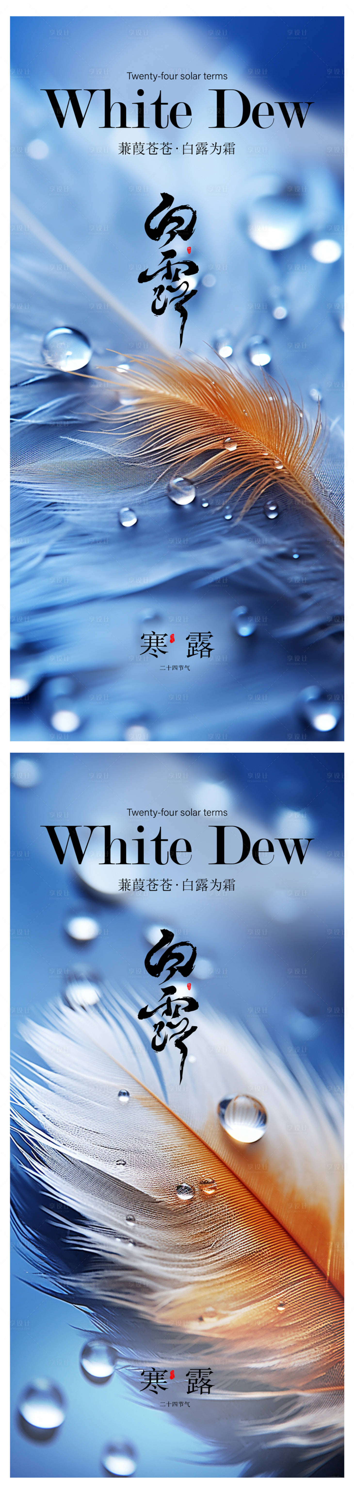 源文件下载【享设计】搜索编号：95460018924031724【白露寒露海报】