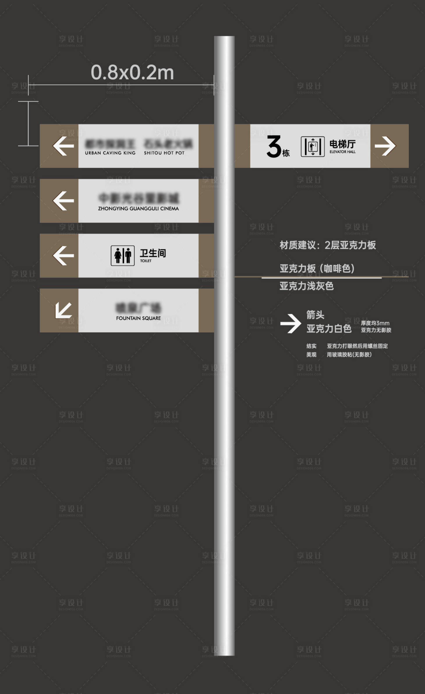 源文件下载【享设计】搜索编号：75480018964544701【导视风向标路口指示牌】