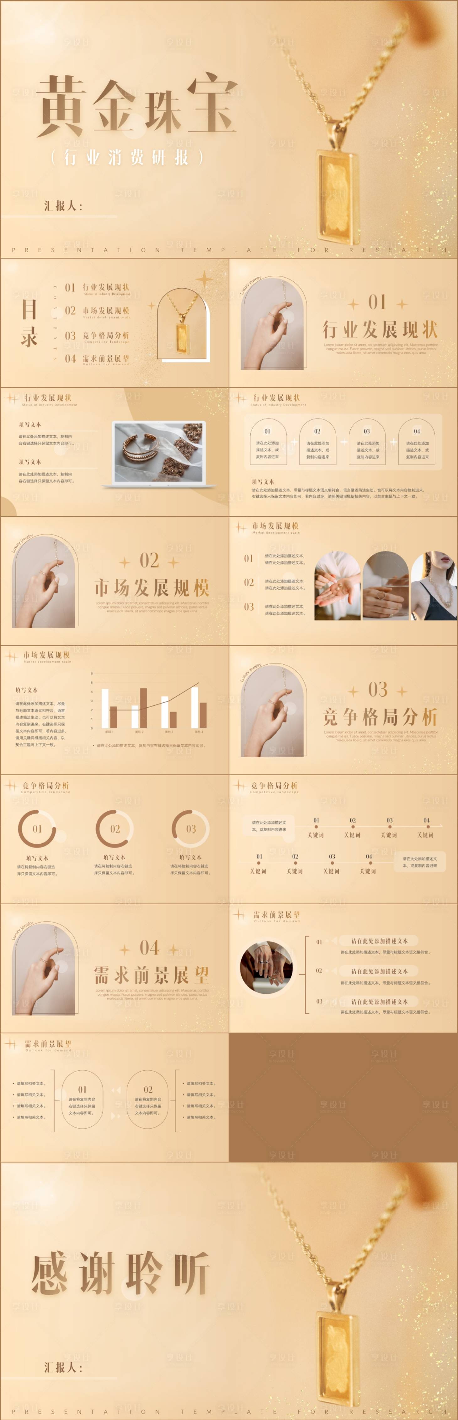 源文件下载【享设计】搜索编号：54960018483285080【米黄色黄金项链珠宝首饰消费调研报告】