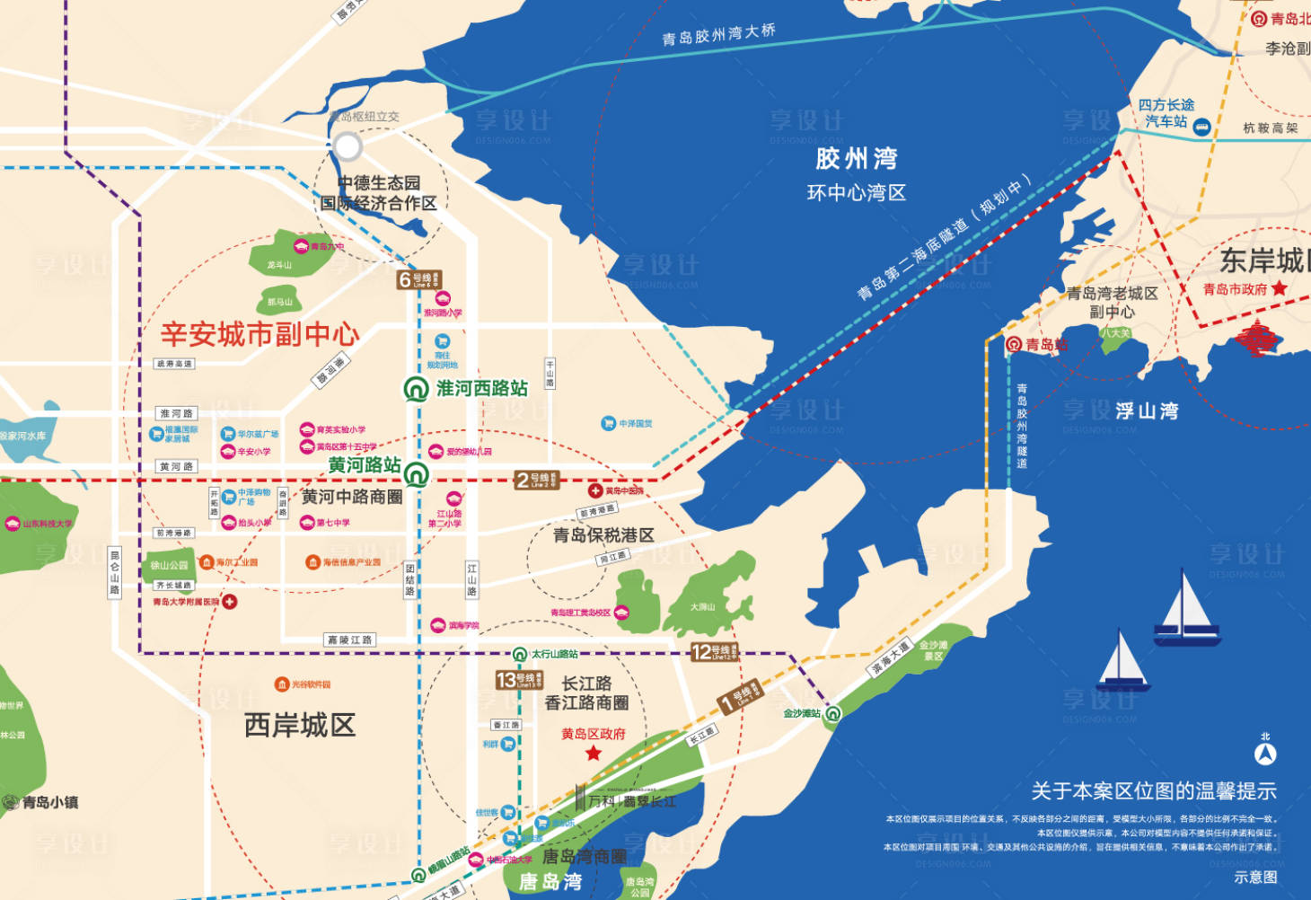 源文件下载【享设计】搜索编号：88450018654301035【青岛区位图】