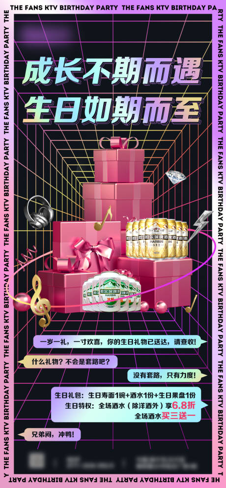 源文件下载【生日礼包海报】编号：32160018681474753