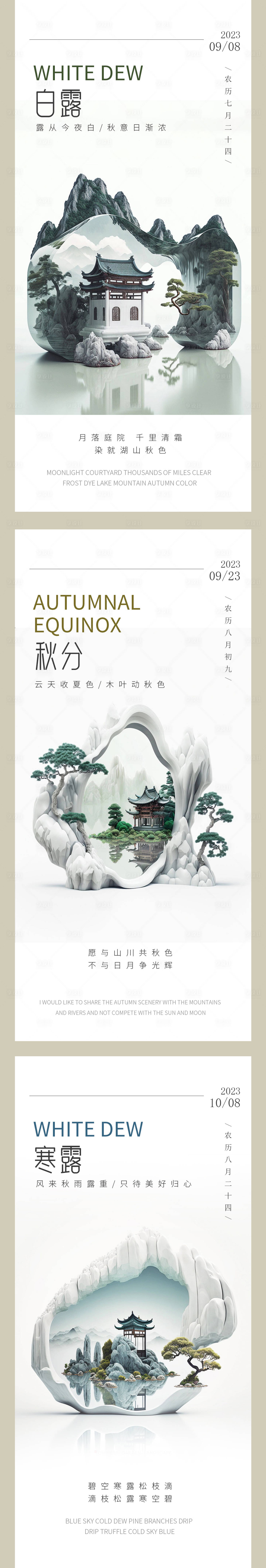 源文件下載【享設計】搜索編號：73720018885993605【白露秋分寒露海報】