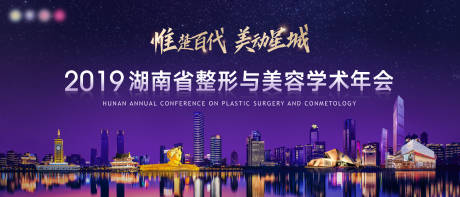 源文件下载【享设计】搜索编号：49090018600193539【医美湖南省整形与美容学术年会背景板】